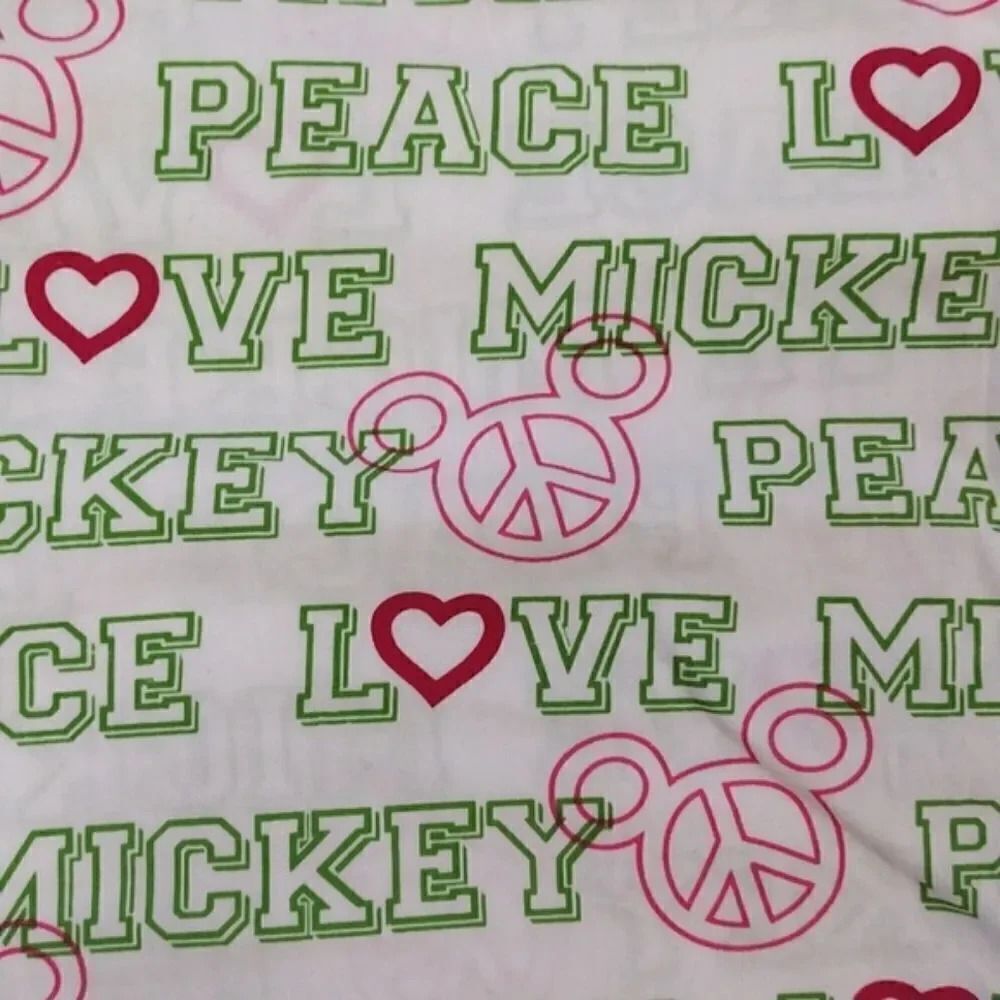 Disney‎ VTG White Neon Mickey Mouse Printed Convertible PJ Pants Large - Picture 2 of 13
